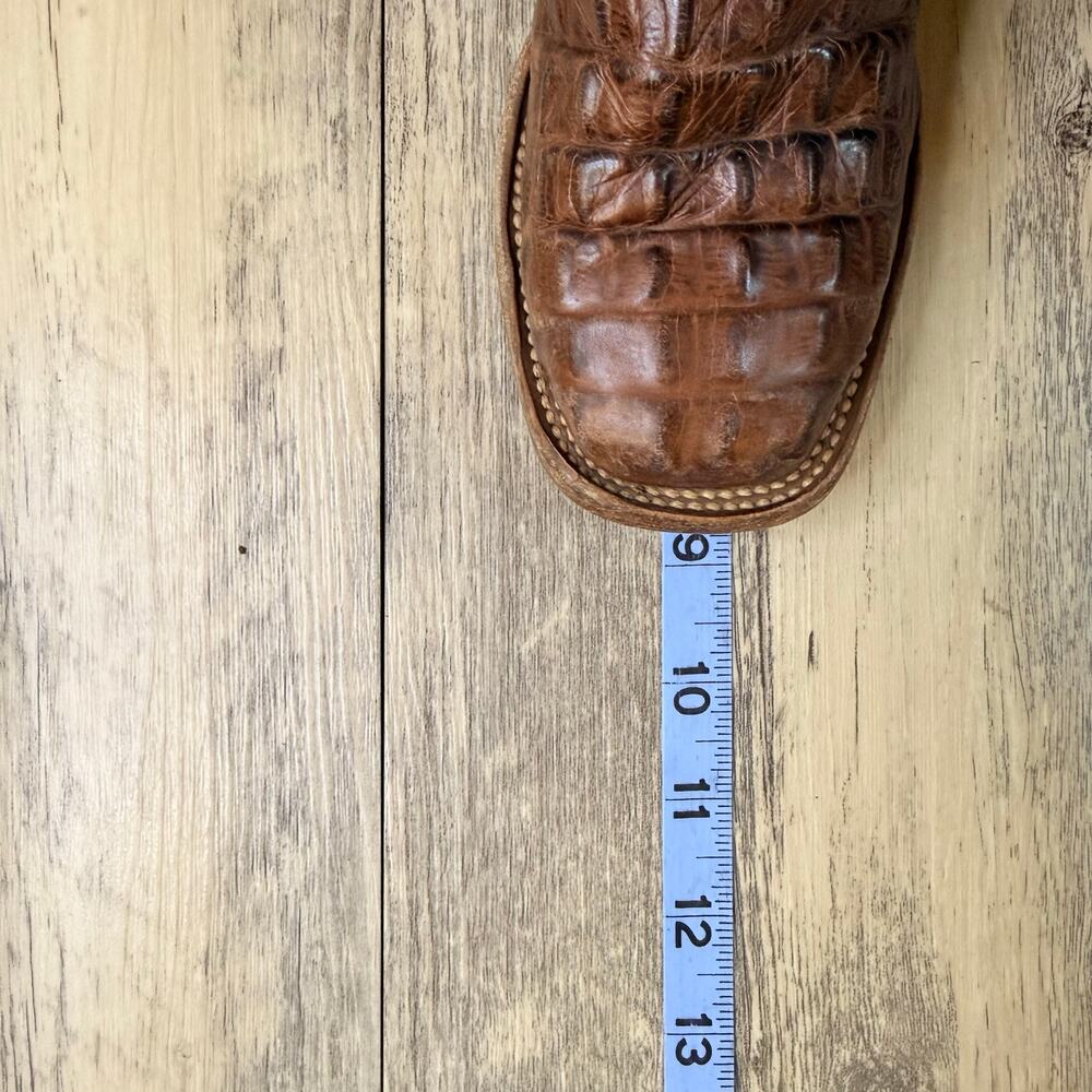Horsepower Youth - Size 12 - Brown Gator Print Square Toe Cowboy Boots 1070 - Picture 11 of 11